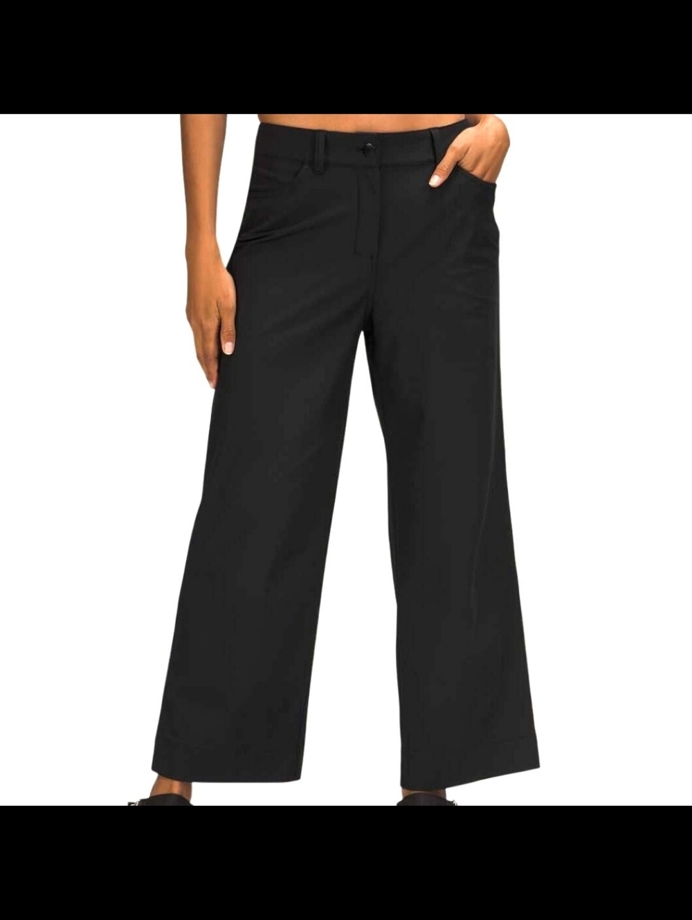 Lululemon City Sleek Pants Womens Size 32 Gray Black 5 Pocket Wide Leg Utilitech